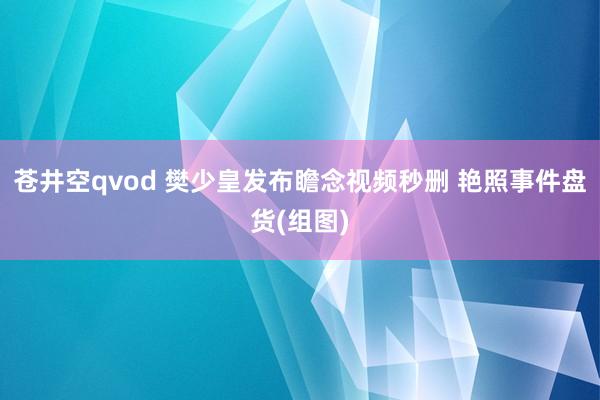 苍井空qvod 樊少皇发布瞻念视频秒删 艳照事件盘货(组图)